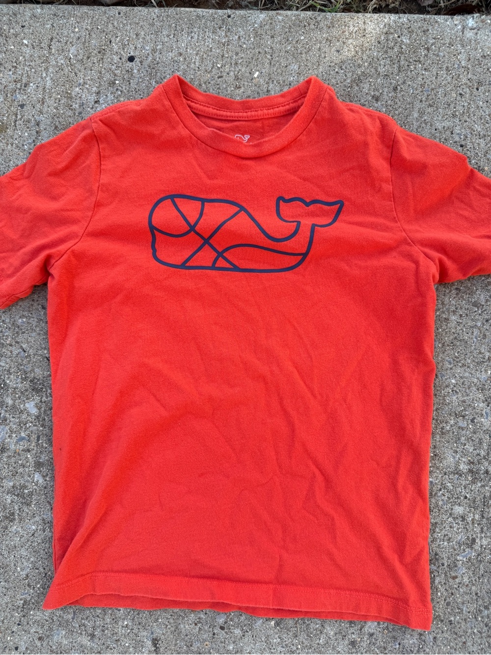 Vineyard Vines Kids Red Short-Sleeve Tee with Navy Whale Graphic